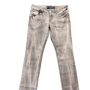 John Richmond ROCKER Straight Leg Grey Acid Wash Denim Jeans Sz 28 x 35 NWT